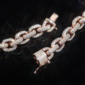 Collier chaîne cubaine Iced Out en argent 925 avec diamants Moissanite, style Hip Hop de luxe - Product Image 3