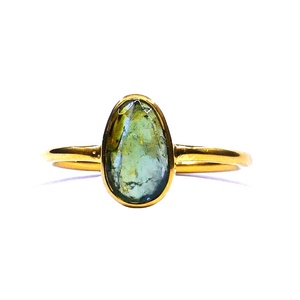 Bague Tourmaline Verte Simple Tous Les Jours Femmes Précieux Scintillant Minimaliste Argent Sterling 925 - Product Image 2