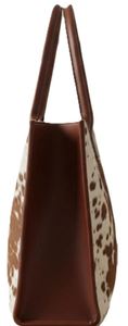 Genuine Cowhide Leather Tote Brown White Hair-On Western Shoulder Bag - Product Image 2
