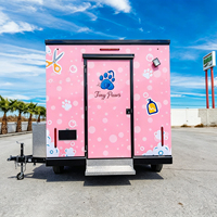 Remorque de toilettage pour animaux de compagnie sur mesure avec baignoire intégrée en acier inoxydable, station de lavage mobile pour salon de toilettage