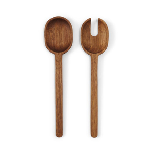 Ensemble de cuillères et fourchettes à salade en bois d'acacia artisanal, écologiques et durables, pour mélanger et servir, ustensiles de cuisine - Product Image 1