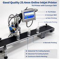 Printer Coding Thermal Inkjet TIJ Online 25.4mm, Dapat Dilengkapi dengan Sabuk Konveyor untuk Penandaan Tanggal & Barcode