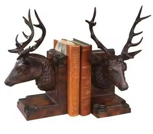 Vintage Style Durable Metal Horse Head <b>Bookends</b> 2Pcs Sculptural Traditional Design Antique Weathered Finish - Product Image 5