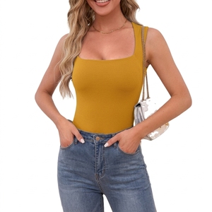 Wholesale <b>Women</b> Scoop Neck Tank Top Soft Cotton <b>Sleeveless</b> Casual Summer Basic <b>Shirt</b> Private Label Manufacturer - Product Image 4