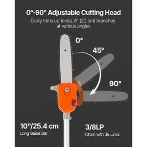 43CC 2 Stroke Gas <b>Powered</b> Pole <b>Saw</b> 6.9 11 Cutting Bar Cordless Tree Trimmer Rotatable Head 52cc/58cc Gas Pole <b>Saw</b> for Outdoor - Product Image 4