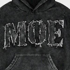 Sweat-shirts à capuche personnalisés pour hommes, effet délavé, broderie, coton lourd, streetwear, fabricant OEM, marque privée - Product Image 6