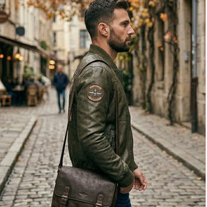 Nouvelle veste en cuir pour homme, mode hiver, fermeture éclair, style motard, grandes tailles - Product Image 2