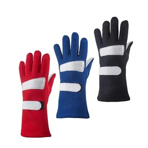 Guantes de Carreras de Dedo Completo, Material PU, Agarre Antideslizante, Cierre de Gancho y Bucle, Unisex, Actividades al Aire Libre, Diseño con Paneles Azules y Blancos - Product Image 4