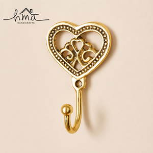 Solid Brass Heart Wall Hook Decorative Vintage Love Design Heavy Duty <b>Coat</b> Towel <b>Robe</b> Hat Bag Key Holder Wall Mounted Home Decor - Product Image 1