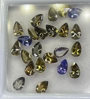 Lote de tanzanita natural facetada sin calentar de 6x4 mm. Corte pera de tanzanita suelta.