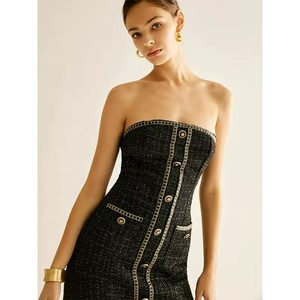 Minifalda Elegante de Verano para Mujer, Top Adornado con Botones, Estilo Casual para el Día a Día, Material de Poliéster, Estilo Little Fragrance - Product Image 4