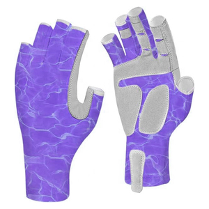 Oem Service Non <b>Slip</b> <b>Half</b> Finger Fishing Gloves Adjustable Wrist Strap Nylon Fillet Gloves for Men Outdoor Fishing Boating - Product Image 3