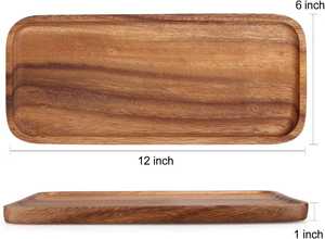 Natural Wooden Decorative Serving Tray Handmade Morden Luxury Dishwasher <b>Safe</b> <b>Large</b> Capacity Coffee Breakfast Tea Food Snack - Product Image 3