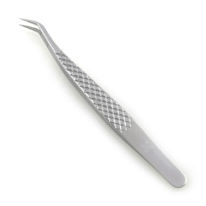Kounain, pinzas de extensión de pestañas de acero inoxidable de 13cm de calidad profesional, el mejor ventilador de agarre de pestañas, puntas finas - Product Image 3