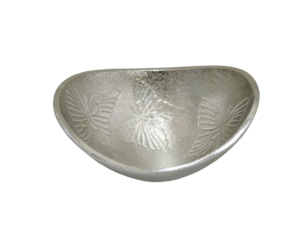 Bol décoratif en aluminium en forme de papillon |   Élégante coupelle décorative en métal argenté pour la maison, les clés, les bijoux et comme centre de table - Product Image 2