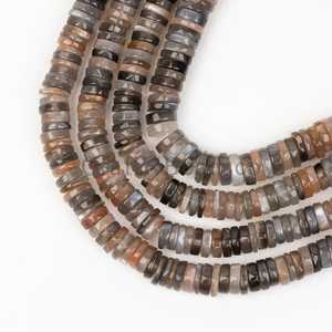 Top Quality Gold Shine Moonstone Smooth Heishi Tyre Rondelle <b>Beads</b> 7 To 8mm Loose Wheel Cut Gemstone <b>Beads</b> For Jewelry Making - Product Image 4