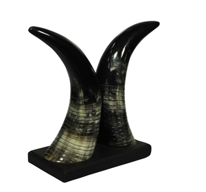Buffalo <b>Decorative</b> Horn Home <b>Decor</b> Item Buffalo Horn <b>Decorative</b> item Stainless Steel Stand Desktop <b>Decorative</b> Horn - Product Image 5