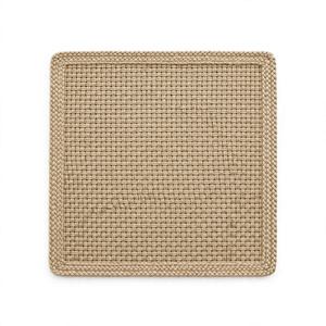 Tapis carré en jute tissé à la main, antidérapant, à poils longs, style bohème, pour salon, exporté du Bangladesh - Product Image 3