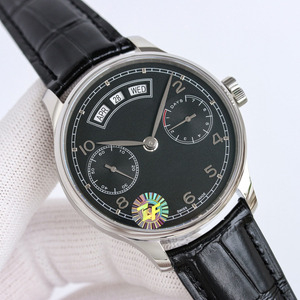 Reloj de Hombre Mecánico Automático, Moderno, Clásico y Lujoso, con Esfera Negra, Correa de Cuero, Estilo Deportivo Casual, con Indicador de Fecha - Product Image 3
