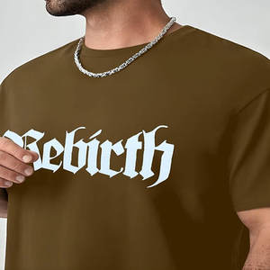 OEM 230GSM 100% algodón liso de manga corta de gran tamaño para hombre Camiseta de peso pesado Heat Press Impresión logotipo personalizado camiseta para hombres - Product Image 4