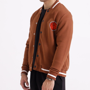 Chaqueta de Béisbol Personalizada de Alta Calidad con Costuras, Parche de Chenilla Bordado, Cuello Alto, Chaqueta Universitaria para Hombre - Product Image 4