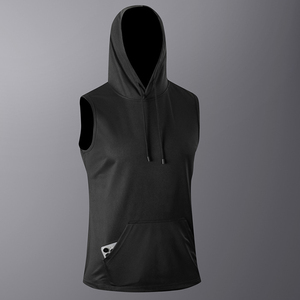 Men's Cotton/Polyester Sleeveless Muscle Gym Hoodie Quick Dry Anti-shrink Casual Fitness Tank <b>Top</b> Custom Logo Breathable Knitted - Product Image 4