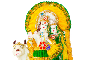 Luxury Handcrafted Art Deco Radha Krishna Cow <b>Statue</b> | <b>Religious</b> Home Decor for Housewarming & Diwali Celebrations - Product Image 4