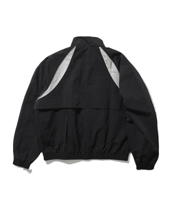 Custom Sports Running Waterproof Jacket Stand Zipper Print Reflective Piping Men <b>Black</b> Crinkle <b>Windbreaker</b> Jacket - Product Image 2