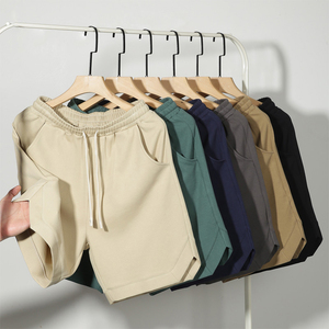 Servicio OEM, Pantalones Cortos Deportivos de Algodón para Hombre, Casuales, con Cordón, para Gimnasio, Correr, Corte Holgado, Verano, Lisos, con Logotipo Personalizado, Venta al Por Mayor - Product Image 1