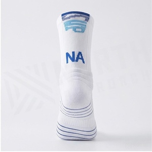 Chaussettes de sport North Approach pour adultes, blanches avec lettres bleues imprimées, respirantes, pour la course à pied, saison estivale - Product Image 2