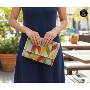 Pochette de Soirée de Luxe Faite à la Main pour Femme, Ornée de Perles, Sac à Main Ethnique pour Mariage et Fêtes - Product Image 5