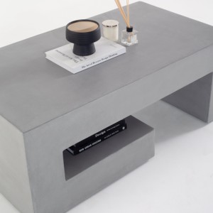 Table basse en microbêton gris Vandana Zenova Arista pour salon moderne et décoration contemporaine - Product Image 2