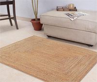 Alfombras de Yute de Fibra Natural - Tamaño Personalizado, Hechas a Mano, Reversibles, Sostenibles, Estilo Bohemio, Pelo Mediano, Base de Yute Gruesa, para Sala de Estar