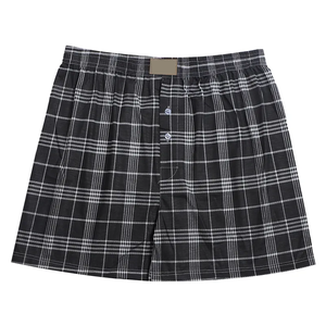 Calzoncillos Boxer para Hombre con Patrón de Cuadros Blancos y Negros, Algodón Puro, Casual, Cómodo, Cintura Flexible, Calidad Superior - Product Image 2