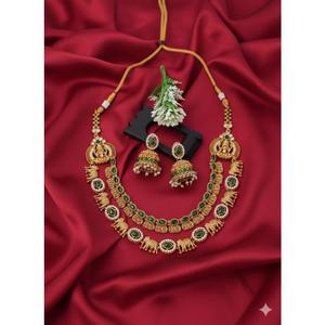 Collar de Oro de Primera Calidad, Joyería Tradicional del Templo del Sur de la India, Elegante Collar de Diseño para Bodas y Fiestas Étnicas - Product Image 1