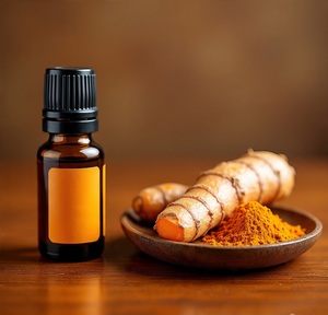 Huile essentielle de curcuma pure à 100% HIMVEDA ORGANIQUE, distillée à la vapeur, naturelle, écologique, aromathérapie, emballage personnalisable - Product Image 3