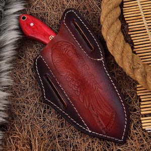 Cuchillo de Caza Hecho a Mano de Acero al Carbono con Mango de Madera y Funda de Cuero, Hoja Fija Afilada como una Navaja, Cuchillo para Acampar y Actividades al Aire Libre - Product Image 6