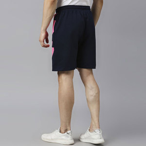 Shorts Bermuda pour hommes, imprimé géométrique noir et rose, avec cordon de serrage à la taille et poches, style décontracté, vêtements d'été - Product Image 3