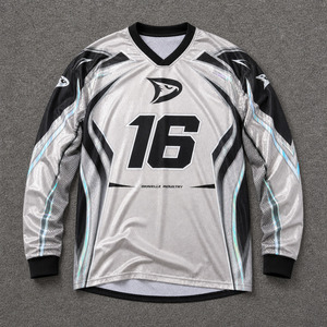 Custom <b>Reflective</b> Motocross Jersey OEM Y2K MX Racing Shirt Silver Chrome Polyester Micro Mesh Dirt Bike Jersey for Men - Product Image 1