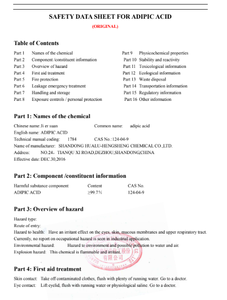Ácido Adípico (Ácido Carboxílico) Grado Industrial 99.8% de Pureza, Polvo Cristalino Blanco para Nylon 6,6/Poliuretano/Resina - Product Image 2