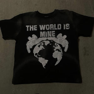 High Quality 100% Cotton Men's T-Shirt Custom Designed Double <b>Layer</b> Long Sleeve Cropped <b>Top</b> with Loose Fit and Printed Design - Product Image 3