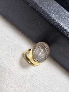 Natural Rutile <b>Quartz</b> Gemstone Gold Plating Golden Rutilated <b>Quartz</b> <b>Ringed</b> Statement Oval Shape AAA Quality - Product Image 1