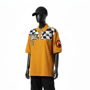 Breathable Premium Women Athletic Polo Pique <b>Fabric</b> Mustard Yellow <b>Black</b> Panel Design Embroidery Patch Logo Women Polo Shirts - Product Image 4