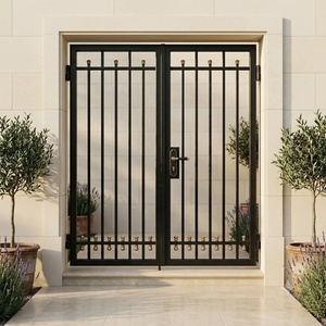 Puerta de Entrada de Hierro Forjado Resistente a la Oxidación de Fácil Instalación KHP, Puerta Doble Metálica Tradicional Abatible para Jardín - Product Image 5
