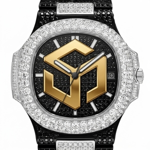 Luxury Iced Out Moissanite Diamond Hip Hop <b>Quartz</b> <b>Watch</b> <b>Men</b> Polygon Analog Wristwatch - Product Image 5