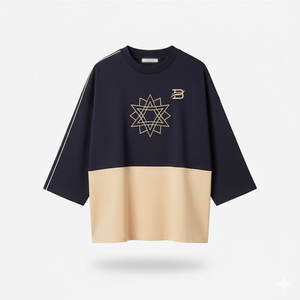 เสื้อยืดคอกลมทรงบ็อกซี่สำหรับผู้ชายไซส์ใหญ่ ผ้าพรีเมียมเนื้อหนา ทรงเข้ารูป เสื้อยืดทรงบ็อกซี่สไตล์มินิมอลทันสมัย - Product Image 1