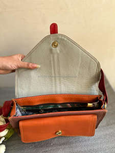 Bolso de mano de cuero genuino reciclado colorido para mujer, bolso de hombro clásico hecho a mano reciclado, colección elegante - Product Image 6