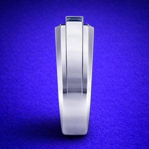 Anillo de Boda, Compromiso o Aniversario para Hombre, Clásico, con Tres Piedras de Moissanita, Plata de Ley 925 - Product Image 6