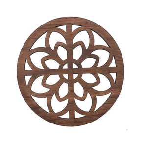 Luxury Brass Flower of Life <b>Trivet</b> Round Gold Metal Hot Pan Pad Heat Resistant Kitchen Coaster Pot Holder Stand - Product Image 2