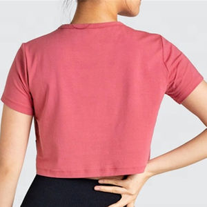 Camisetas de mujer Y2K de moda, camiseta corta acanalada suave personalizada para chicas, top corto ajustado liso para imprimir - Product Image 5